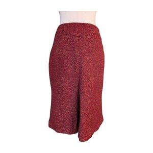 Max Mara Wool Blend Tweed Kick Pleat Skirt Size 4